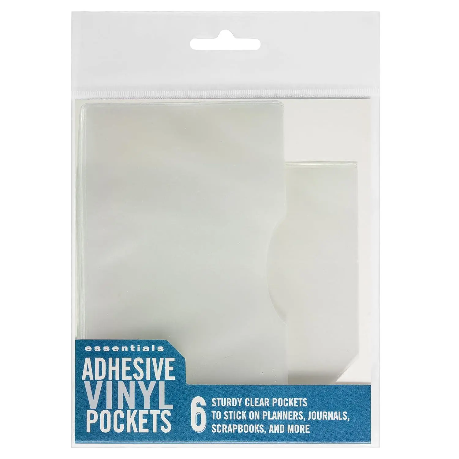 Adhesive Vinyl Pockets for  Journals (set of 6 stick- pockets) - Paperback