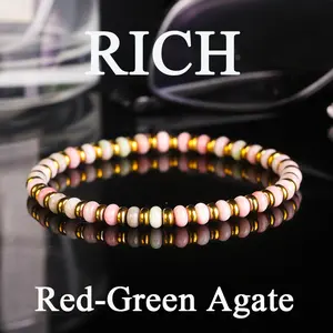 GADASLUY Natural Red & Grey Agate Handmade Abacus Bead Money Bracelet/Wealth Attraction, Elastic Cord/Daily Wear & Gift/Abundance Prosperity Jewelry for Moms/Year-Round Accessory