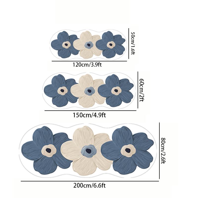 Special-Shaped Floral Plush Rug, Decorative Rug, Home Decor Rug, Soft Thick Non-Slip Carpet for Living Room, Bedroom, Dining Room or Kitchen Decor