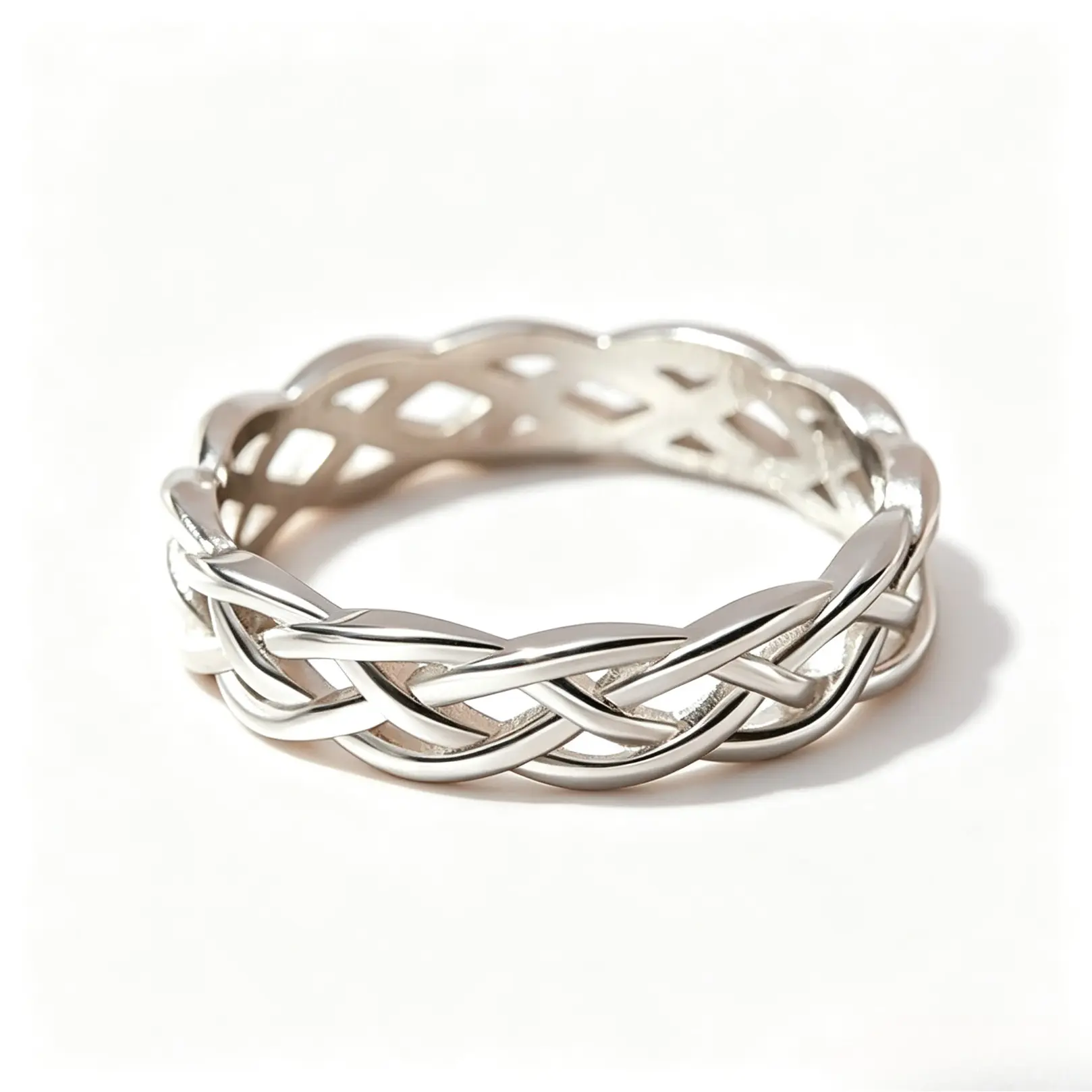 Women’s Braided Band Ring, Interwoven Minimalist Hollow Out Vintage Metal Coating Stackable Ring, Costume Jewelry for Casual Wear, Party, Elegant Promise Gift for Her, Stackable Rings
