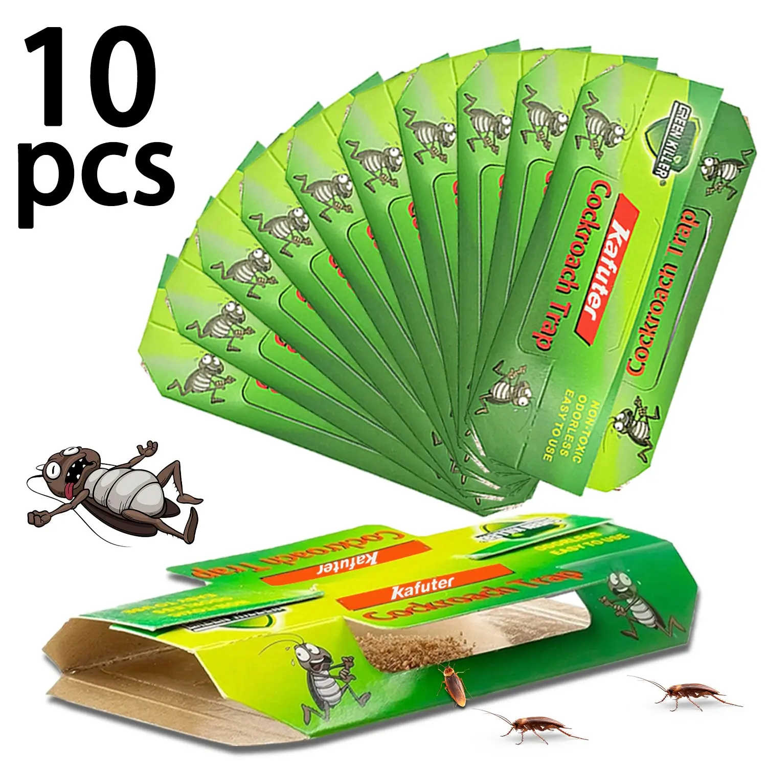 Roach Trap, Non-Toxic Sticky Board, Indoor Pest Control, No Bait or Power, Multiple Entry Points, Ideal for Apartments and Dorms