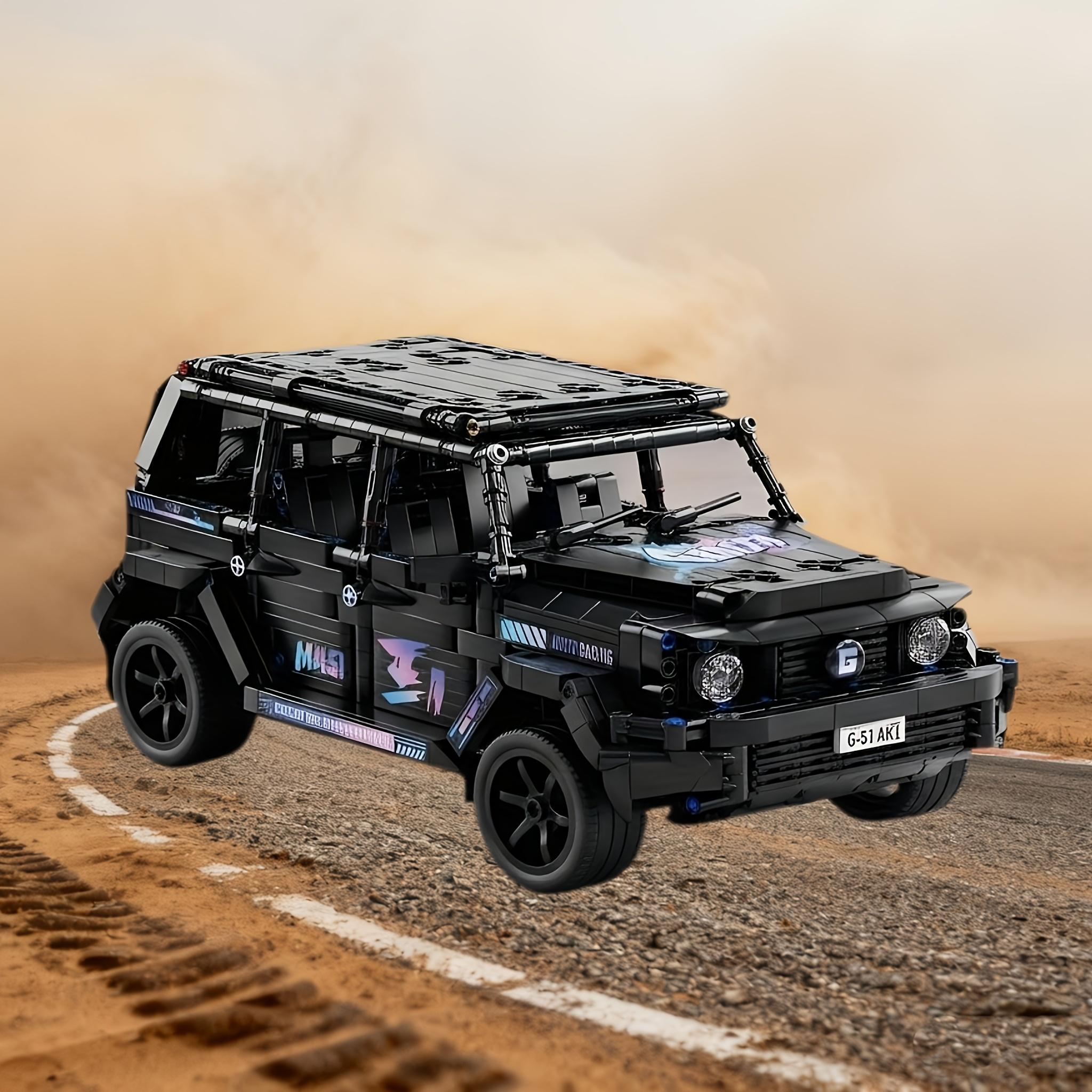 1111-piece black high-difficulty adult assembly off-road building block car, simulated off-road vehicle model, desktop decoration ornament (non-electric)