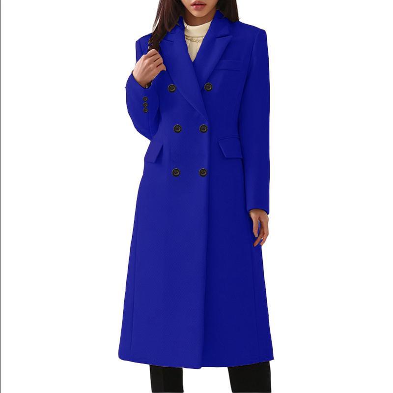 Autumn and Winter Long plus Size Woolen Women's Coat Woolen Coat Seven Size 8 Hair
