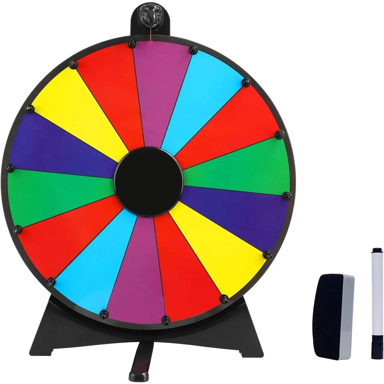 20 Inch Spinning Prize Wheel, 14 Slot Tabletop Spin Wheel with Stand, Ruleta de Premios Dry Erase Spinner for Carnival Game Party Trade Show Classroom
