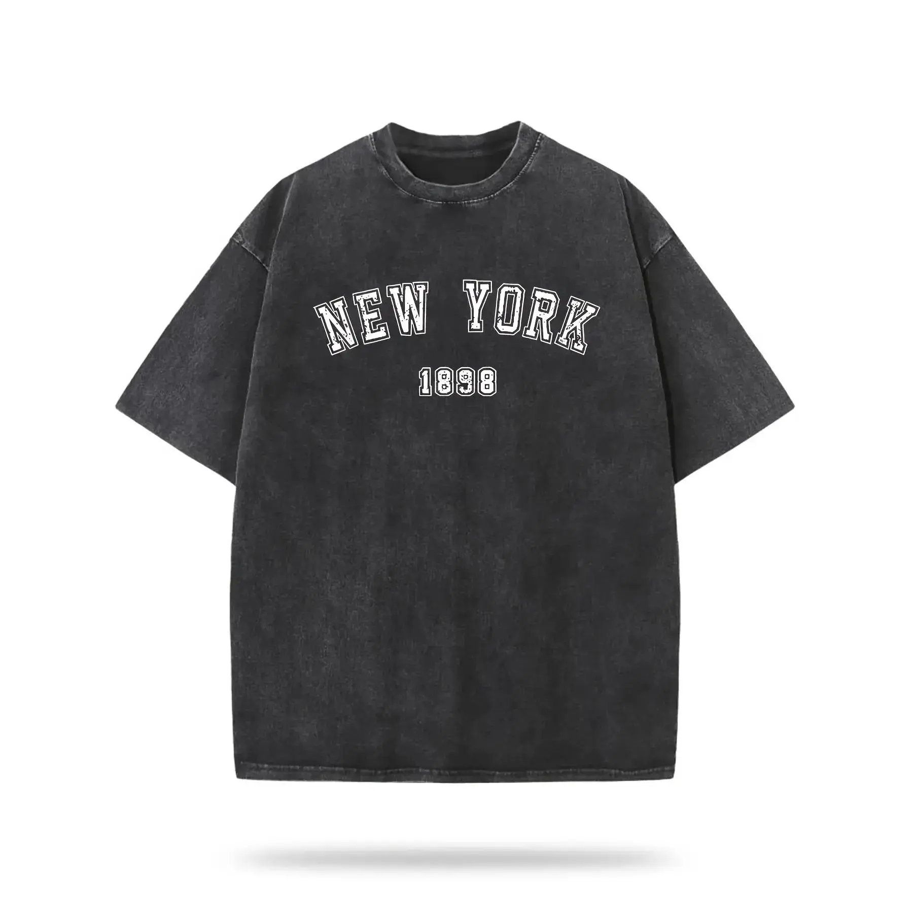 Couple's Vintage Graphic T-Shirt with 1898 New York Print, Soft Breathable Cotton, Casual Classic Fit Short Sleeve, Breathable Cotton Graphic, Casual Graphic Tee