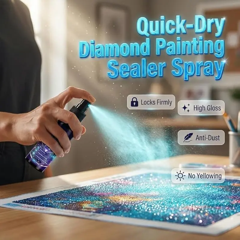 Diamond Painting Sealer Spray, 2026 New Diamond Painting Finish Sealer, Portable Clear Coating for Diamond Painting, Diamond Art Sealant for Drills for Home Craft Use