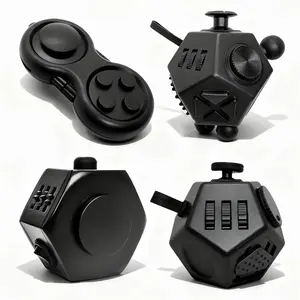 Fidget Toy Cube Set 4pcs 12 Sided Cube Relief Anxiety Improve Concentration,Fidget Toys Adults Alleviate Anxiety and Stress for Work,Fidget Toys for Kids Audible/Silent Fidgets Toys for ADD/ADHD/OCDfidget toys