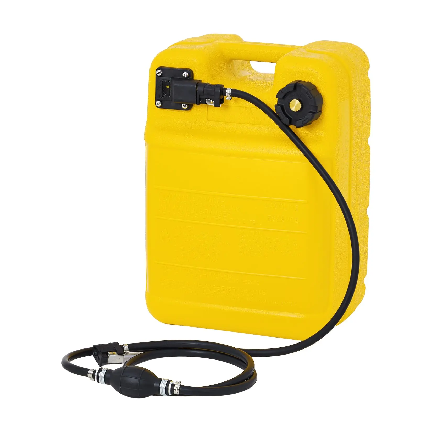 12L (3.2 Gallon) and 24L (6.3 Gallon) Yellow Portable Fuel Tanks, Marine and Outdoor Gasoline Container with Hose and Pump