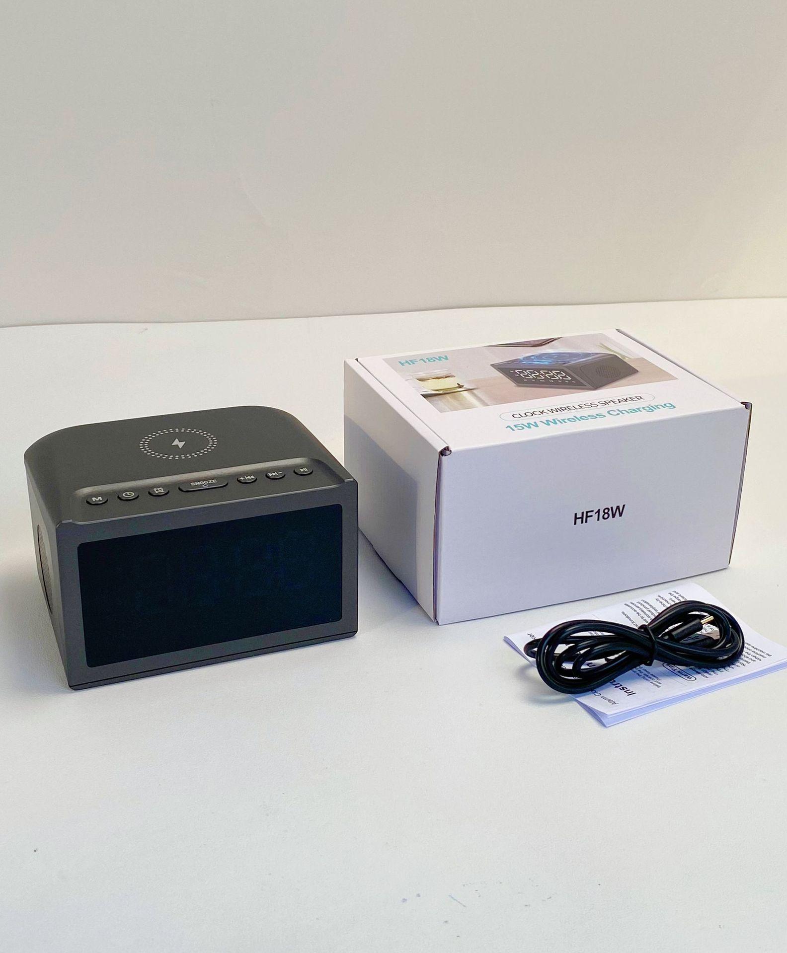 20W large screen wireless charging speaker, clock alarm clock Bluetooth speaker, hotel desktop multifunctional wireless speaker