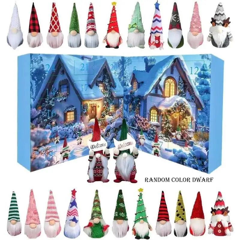 Christmas Countdown Calendar 2026, 24-Day Advent Calendar, Surprise Gift Box, Includes 24 Dwarf Dolls, Christmas Tree Ornament, Holiday Decorations