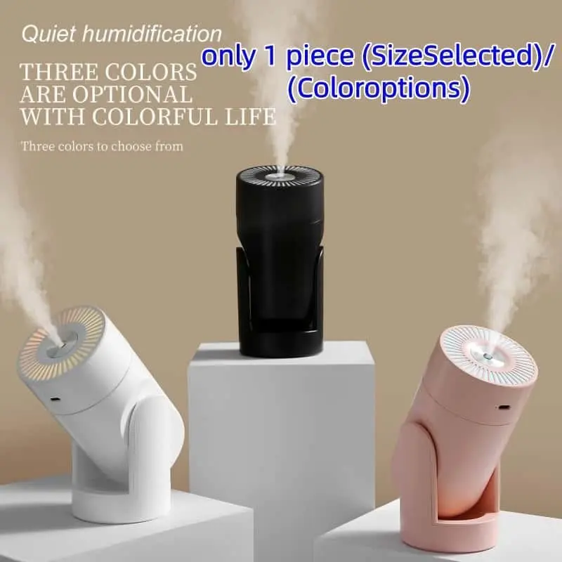 New Automatic Rotating USB Mini Humidifier, 360° Rotation Large Mist Plate, Portable Silent Moisturizing Humidifier for Bedroom, Desk, Car, Travel, Office