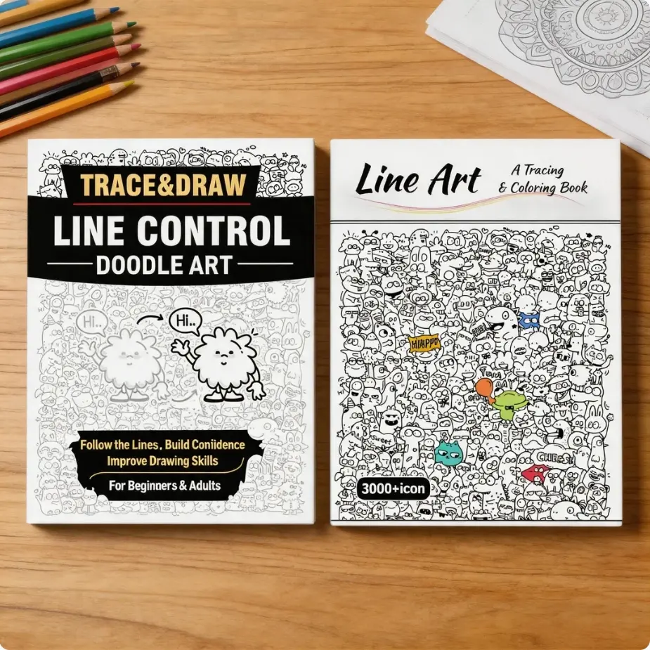 2-Pack Sketchbook Set, 3-in-1 for Sketch + Trace + Coloring, Thick A4 Art Pad, Stress Relief & Boredom Buster, Essential Art Supplies, Art Drawing Set