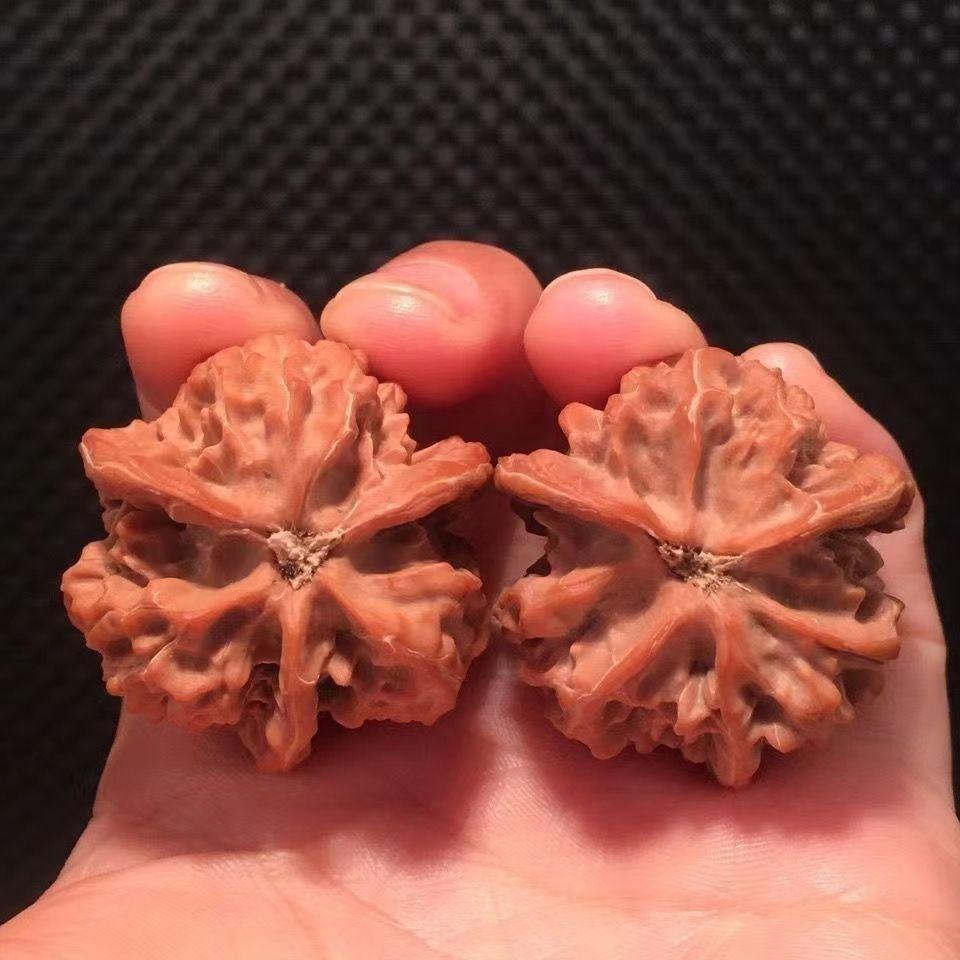 Peach Core Three-Sided Walnut No Splicing Lion Running Three-Path Stem Irregular Shape Toad Head Kirin Pattern Decor Ornaments