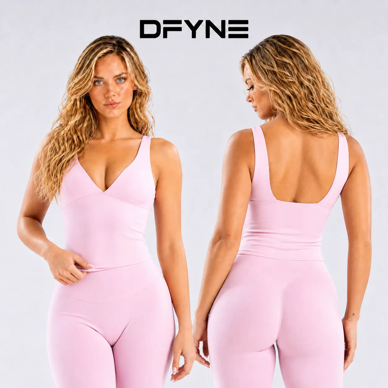 Dfyne Women's Seamed Workout Tank Top, Long Line Cut Nylon Blend Cami with Full Coverage and Tummy Control Compression Fit for Gym/Yoga/Run, Seamed Sides, Pilates, Female