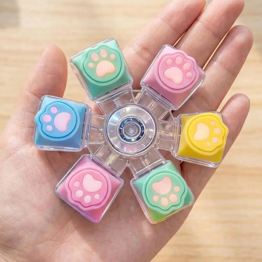 Decompression With Light Mechanical Keyboard Press Keychain Fully Transparent Light Decompression Toy Backpack Keychain, Led Lights, Key Ring