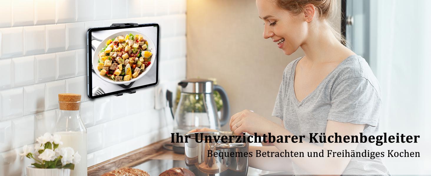 OHLPRO Tablet Wall Mount Holder, iPad Holder Wall with Adhesive Base Universal Mobile Phone Wall Mount Tablet Holder No Drill Compatible with 5-13 Inch iPad Smartphone Galaxy Tab Switch eReader