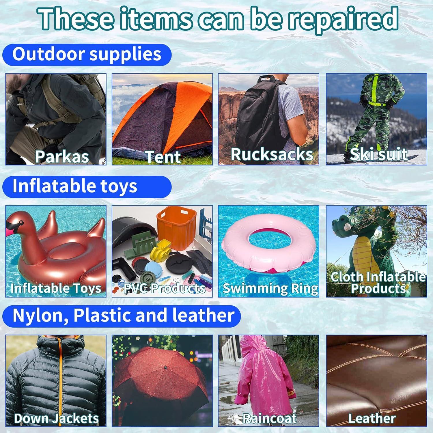 12 count Inflatable Patch Repair Kit , 3" Pool Repair Patch, Outdoor TPU Repair Patch for Inflatable Pool, Bounce House, Raincoat, Umbrella, Swimming Ring, Large, Clear, Heavy Duty