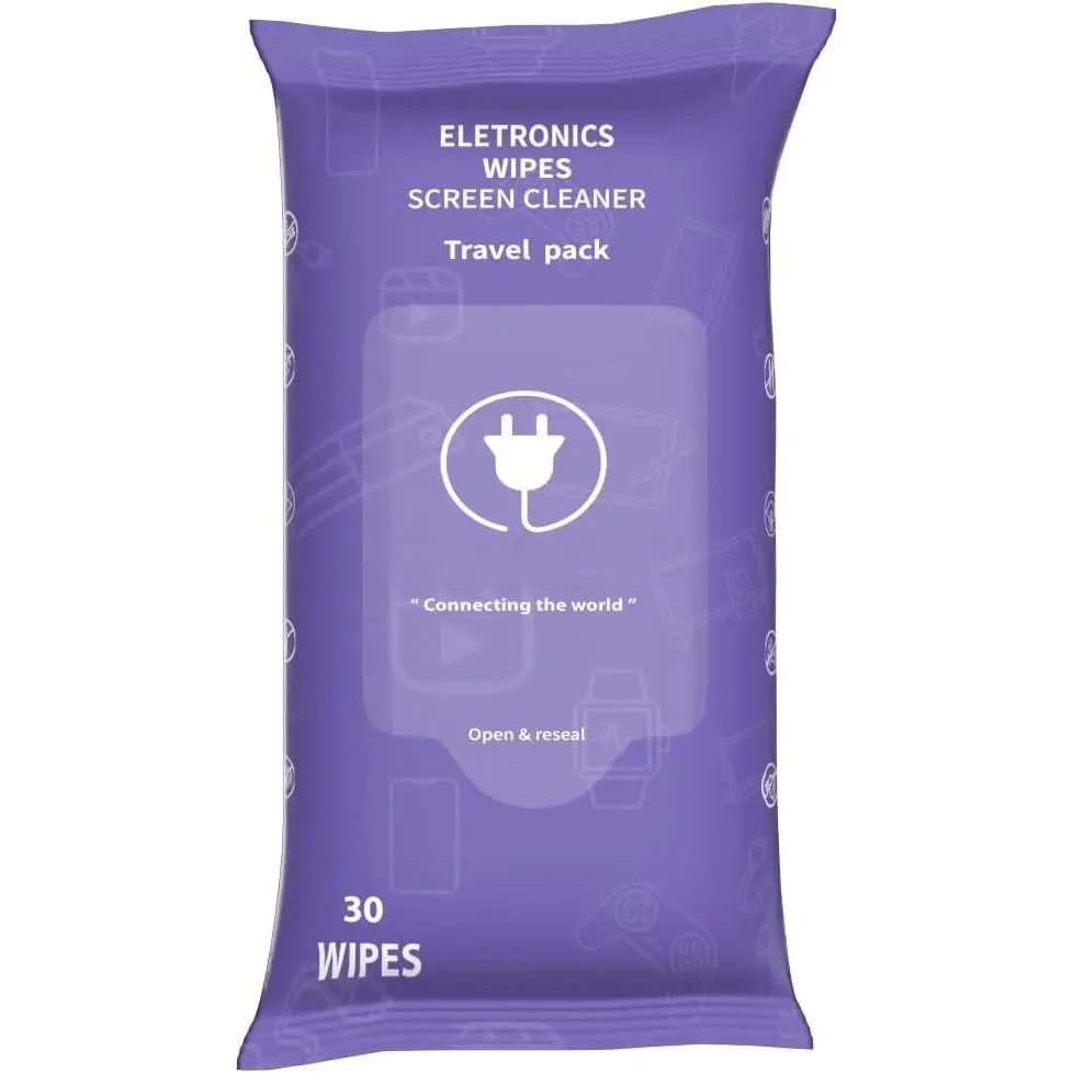 Screen Cleaner Wipes:  Wipes for Screens -  Screen Wipes for Lens, Phone, Tv Screen and  Cleaning - Tech Wipes & Microfiber Cloth (Soft Wipes, 30 Count)