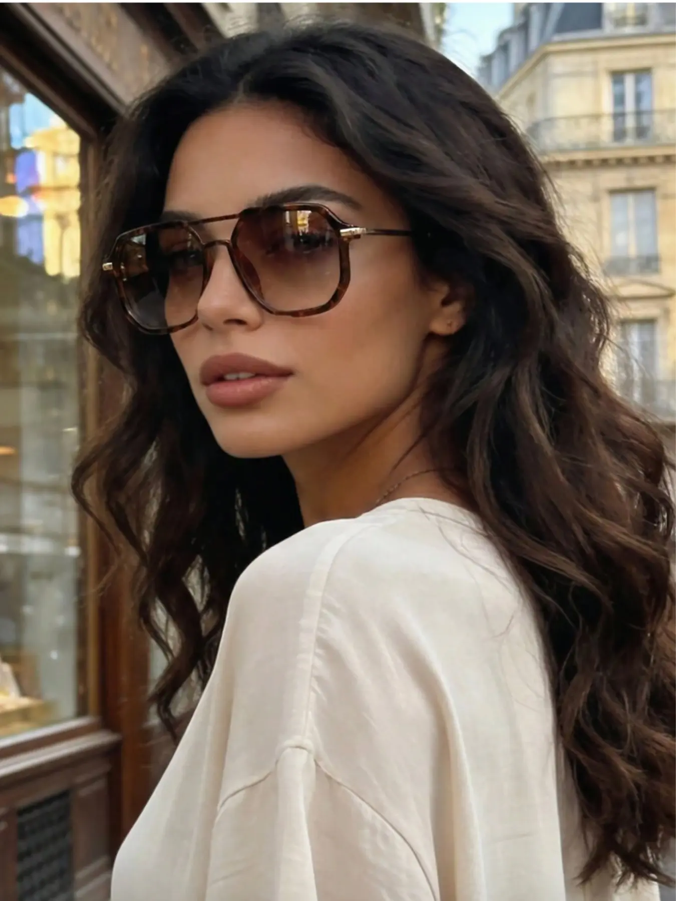 Leopard Print Pilot Sunglasses, Retro Large Frame Fashion Glasses, Suitable for Wide Faces, Beach, Travel, Daily Driving, Vintage Aviator Eyewear