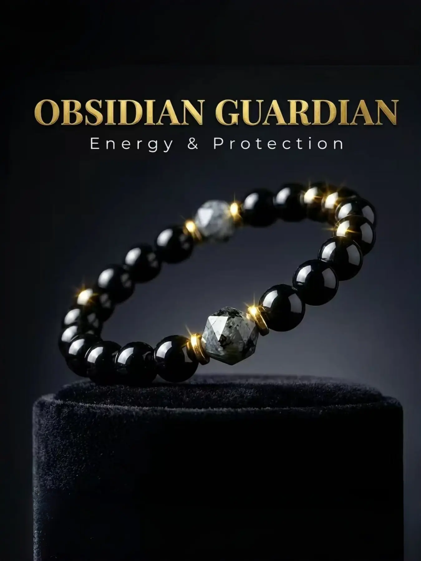 Obsidian Tourmaline Bracelet, Healing Crystal Bead Bracelet for Manifestation and Protection, Energy Bracelet, Fashionable Versatile Grounding Stone Bracelet