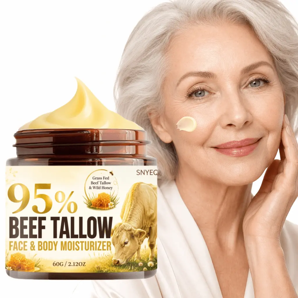 95%-Tallow Cream, Nourishing Face and Body Cream, with Honey, Retinol, Hyaluronic Acid, Collagen, Tightens and Smooths the Skin, Smooths Fine Lines, Moisturizes the Skin, and Makes Wrinkles Less Obvious. Suitable for All Skin Types