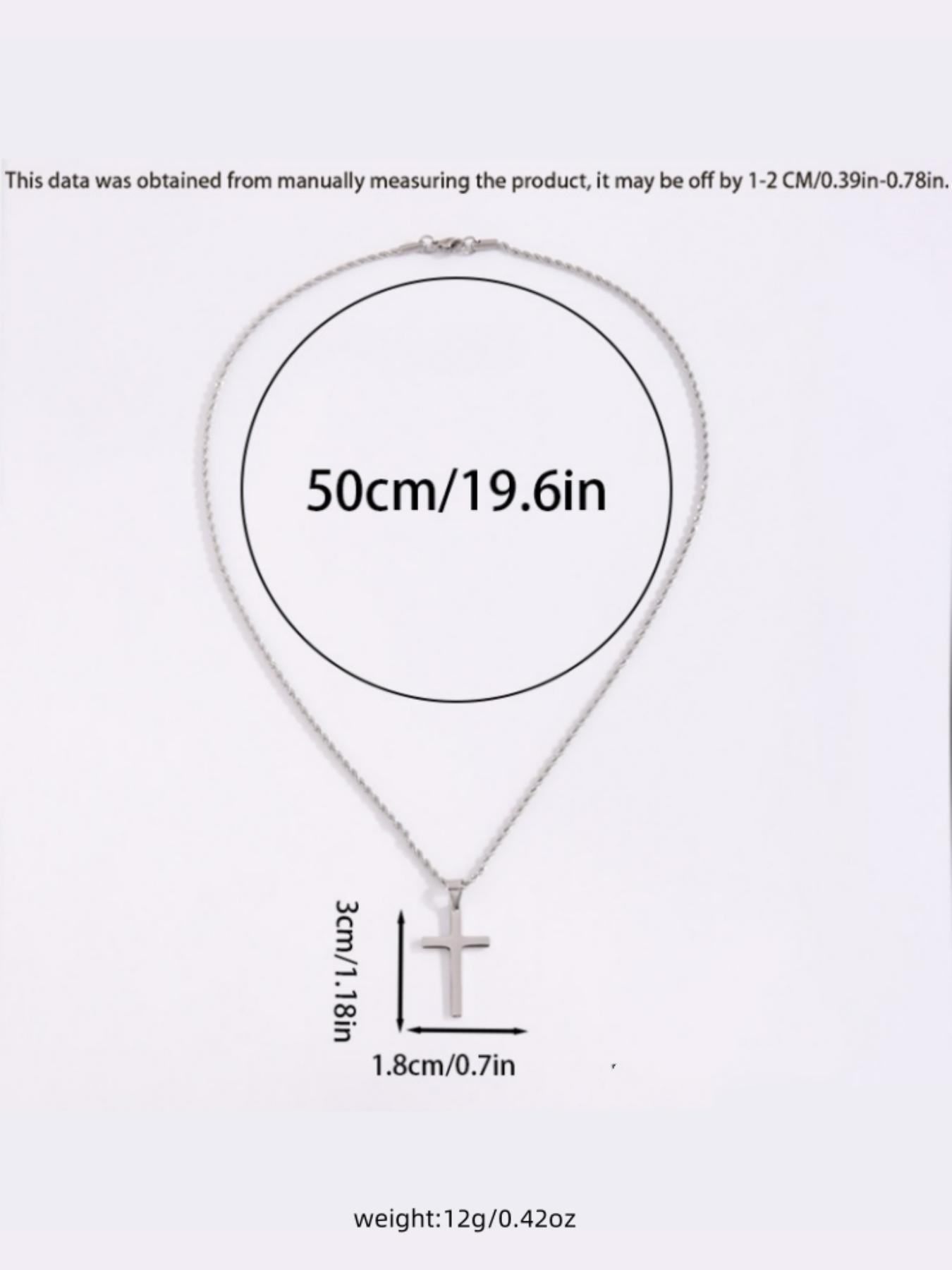 Men's Stainless Steel Cross Pendant Necklace, Fashion Jewelry for Party, Daily Clothing Decor, Trendy All-match & Exquisite Jewelry for Birthday Gift