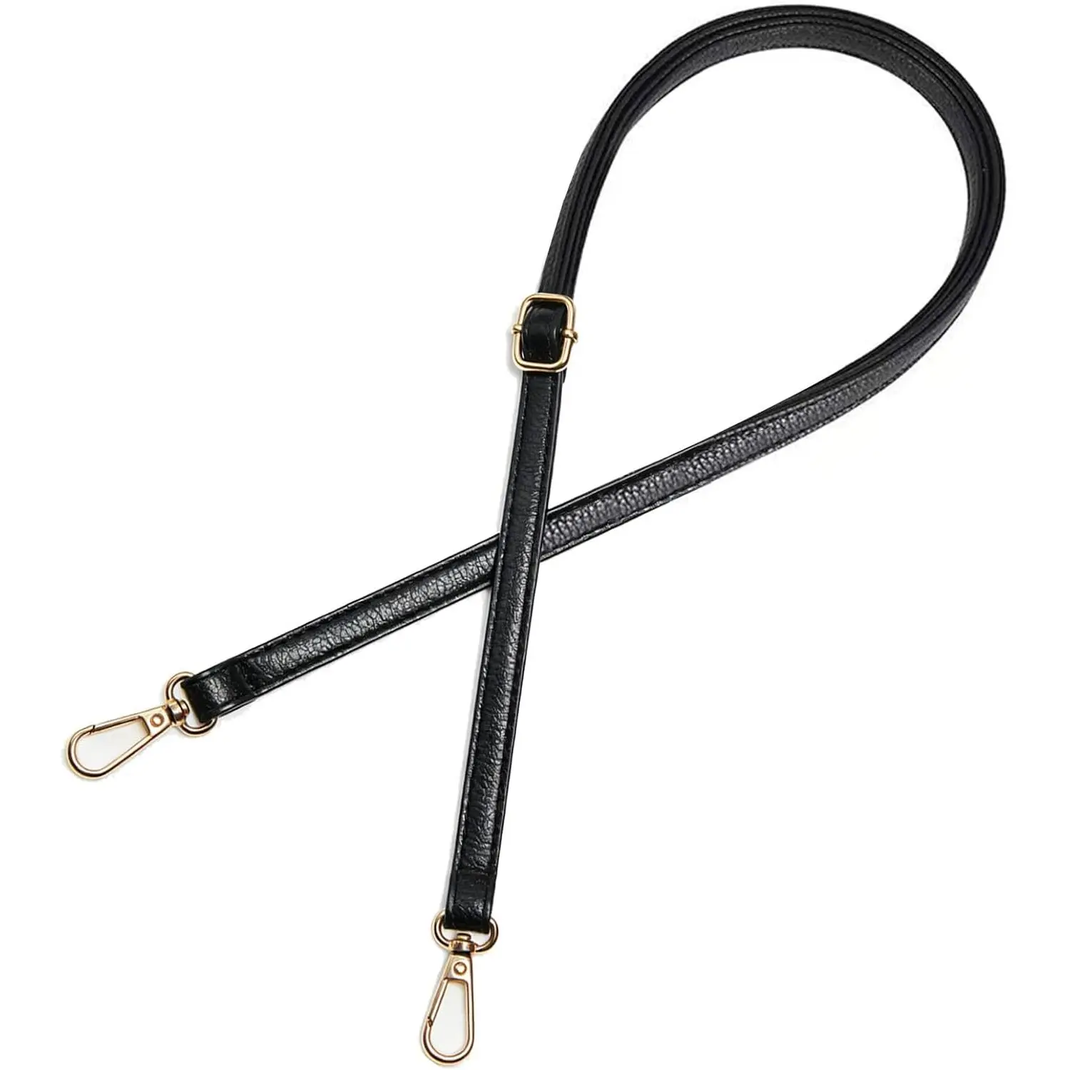 Black Purse Straps  Crossbody, Adjustable 28-51 Inch | 0.” narrow -proof PU, rustproof lobster clasps, tool-free D-ring hooks, scratch resistant sturdy bag accessory