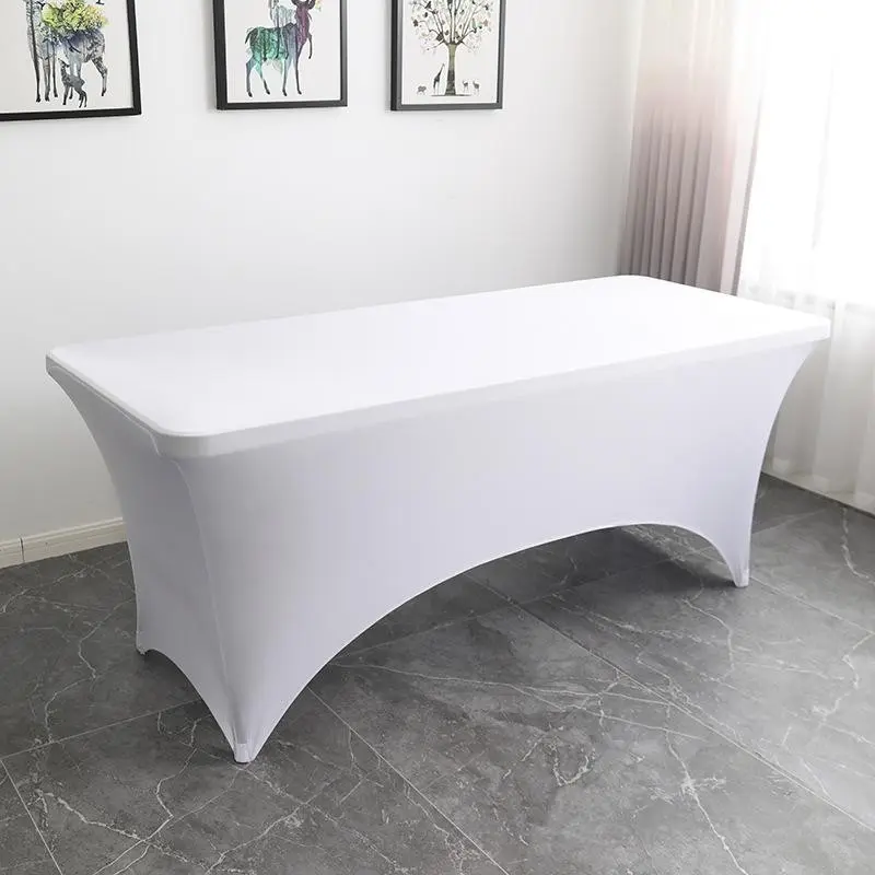 Stretch Tablecloth, Elastic Rectangular Table Cover with Leg Pockets, Reusable, Easy Install, Ideal for Events and Parties