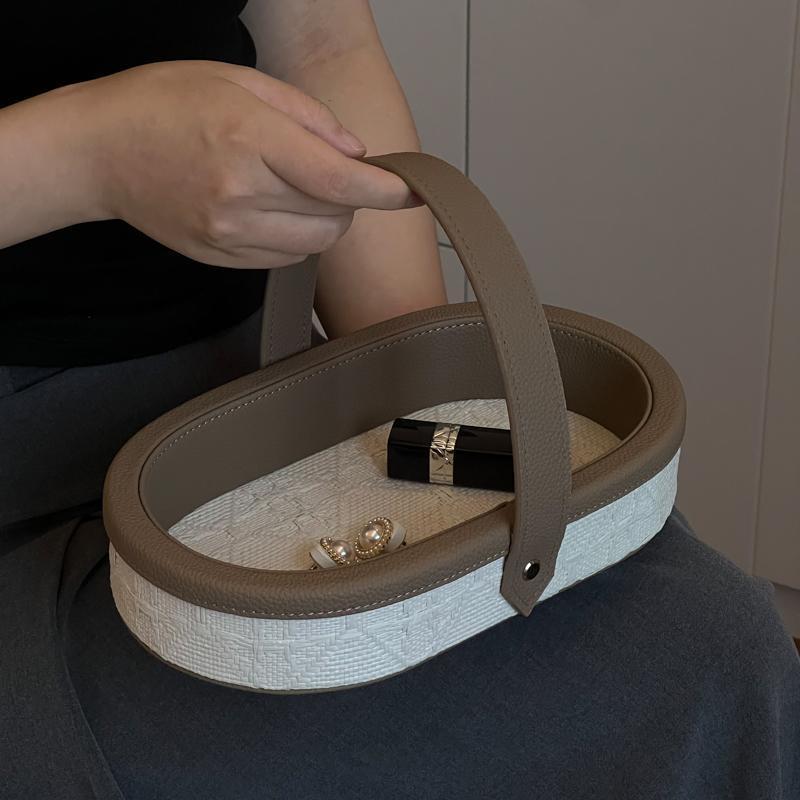 High-grade Sense Light Luxury Leather Tray Table Porch Coffee Table Key Storage Tray Sundry Lipstick Cosmetics Storage Box