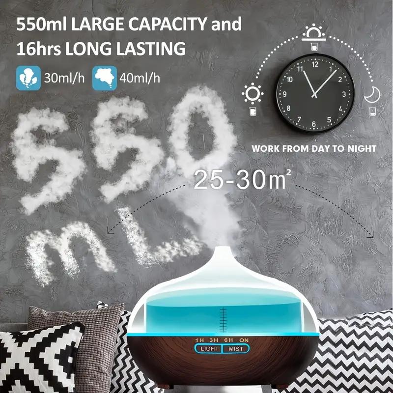 Essential Oil Diffuser 18.6oz, Ultrasonic Aromatherapy Diffuser Mist Humidifiers, Humidifier With 8 Color Lights, 4 Timer Setting, Auto Shut-Off, Office Home Bedroom Living, Large Room jellyfish lamp