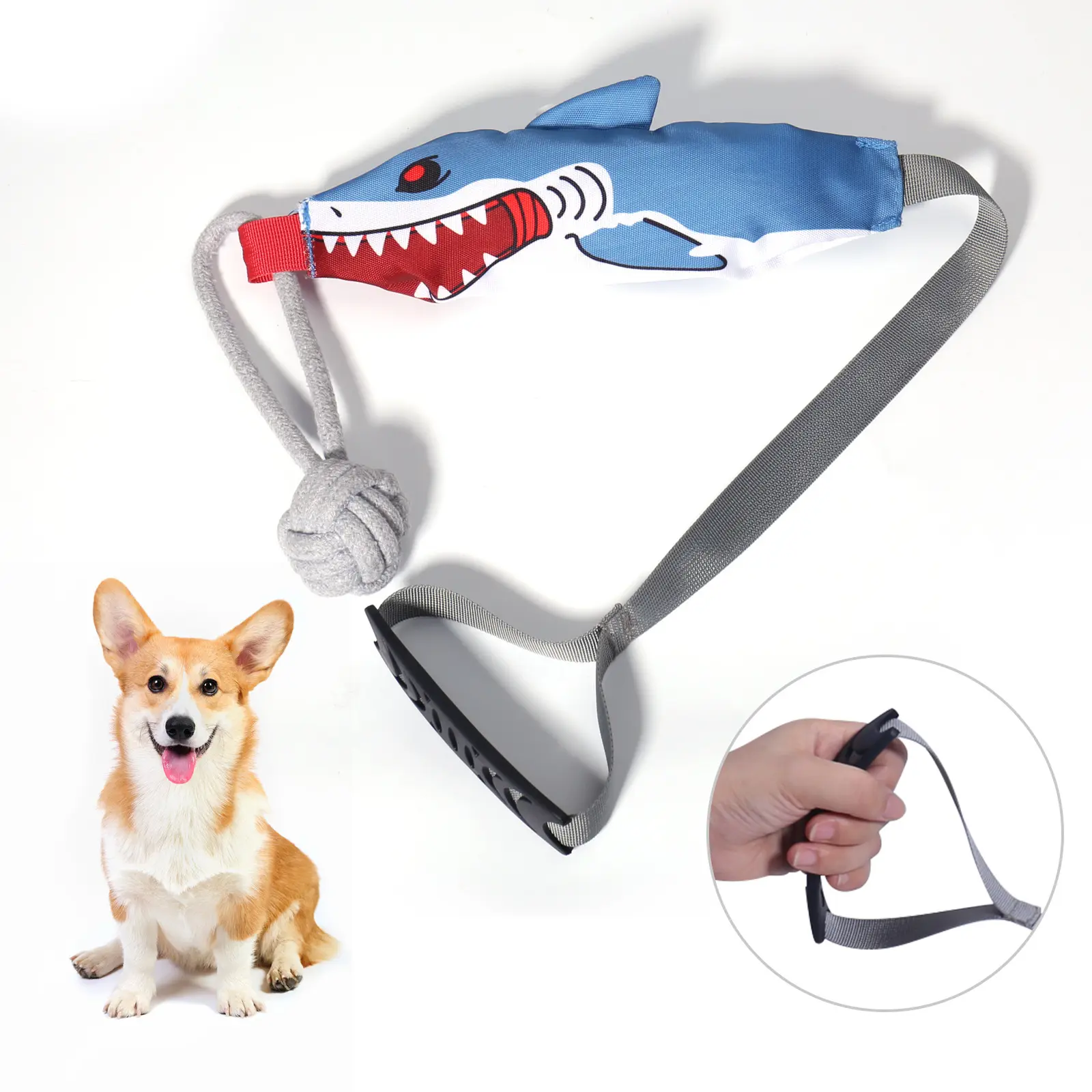 Interactive Tug of War Dog Toy, Heavy Duty Squeaky Rope Ball Toy for Aggressive Chewers, Durable Bite Resistant Chew Toy for Training, Teeth Cleaning and Boredom Relief, Fits Medium and Large Dogs for Indoor Outdoor Play and Daily Interactive Bonding Time
