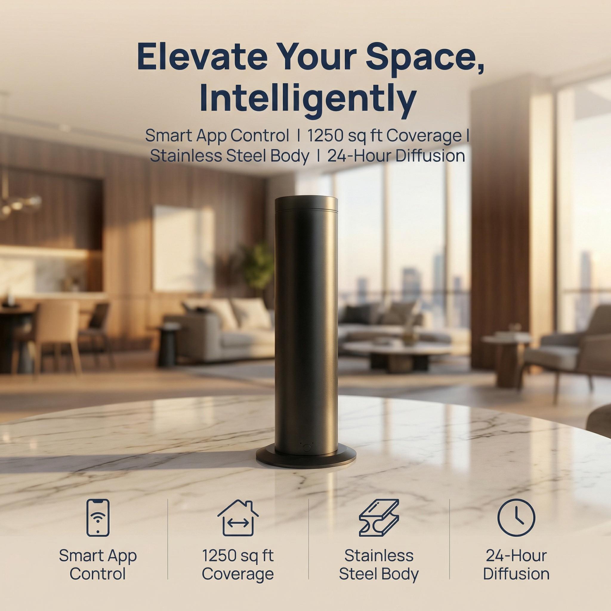 Smart Home Diffuser Kit  App Control, Hotel-Inspired Scents, Covers Large Rooms Up to 1250 Sqft