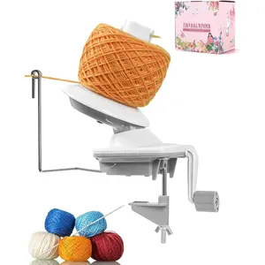 Yarn Winder, 3.5 OZ Easy-to-Install and Efficiently Yarn Spinner with Lower Noise, Robust ABS Material Ball Winder for Crochet and Knitting Lover for Yarns Below Size 5