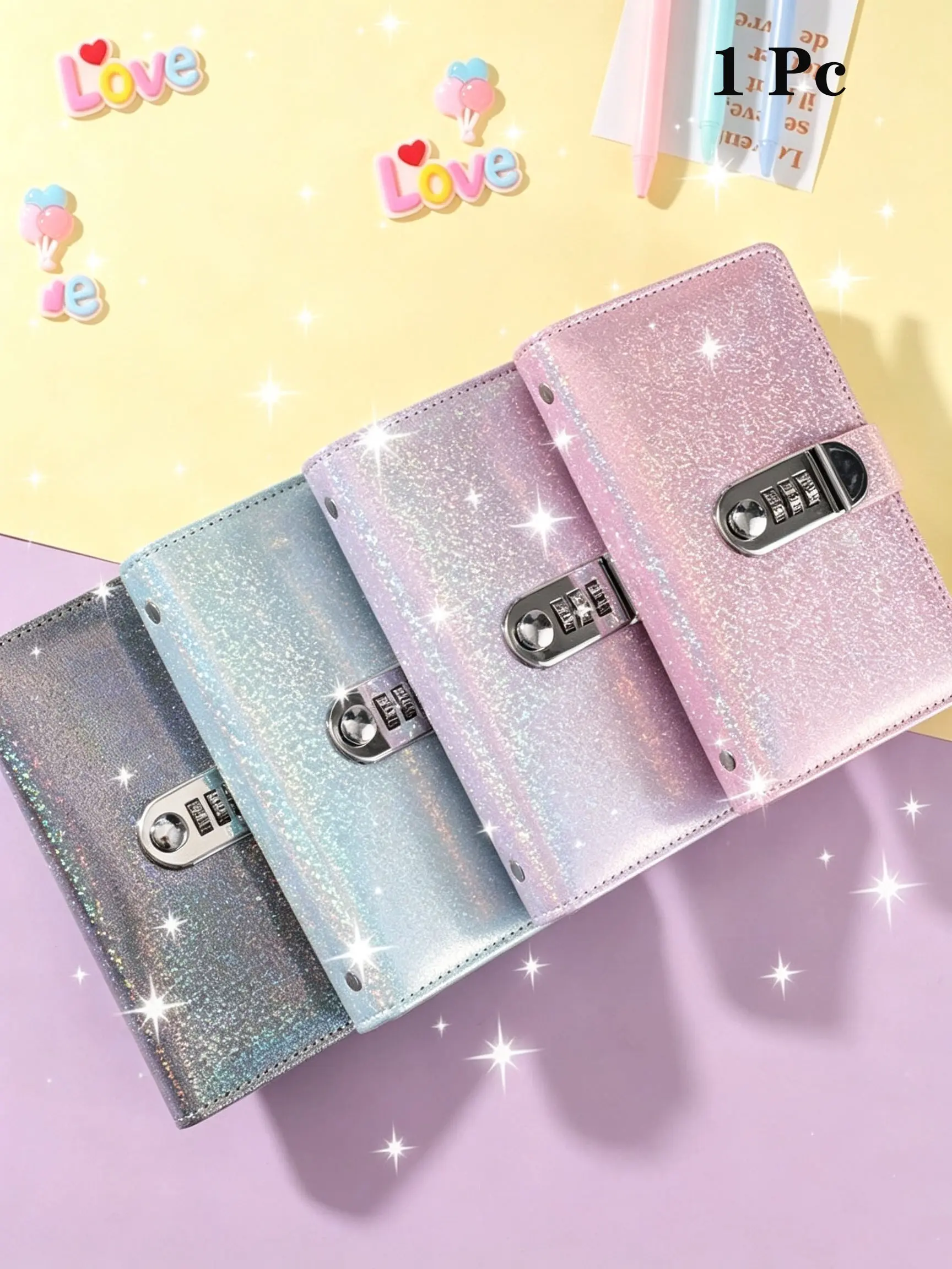 Personalized Password Lock Notebook, A6 Size Password Locked Colorful Cover Savings Ledger, Can Hold Up To 100 Sheets, Suitable For Organizing Challenge Logs And Tracking Budgets. Can Store Cash, Photos, And Stamps. School Supplies-BACK TO SCHOOL