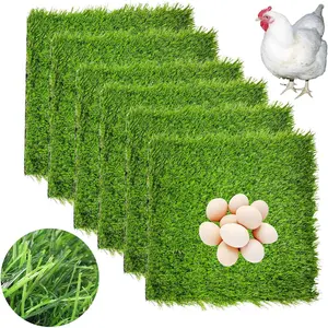 Nesting Box Pads, 6 Pcs Artificial Grass Rug Carpet Synthetic Turf Mat Nest Box Bedding for Coop Pet Lawn Indoor 12"x12"