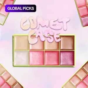 [Made by Mitchell] Comet Case Cream Palette – 8 Shine Cream Shades | Buildable & Blendable | Long-Lasting Glow | Versatile All-in-One Makeup | Glitter Palette | Cream Based Palette