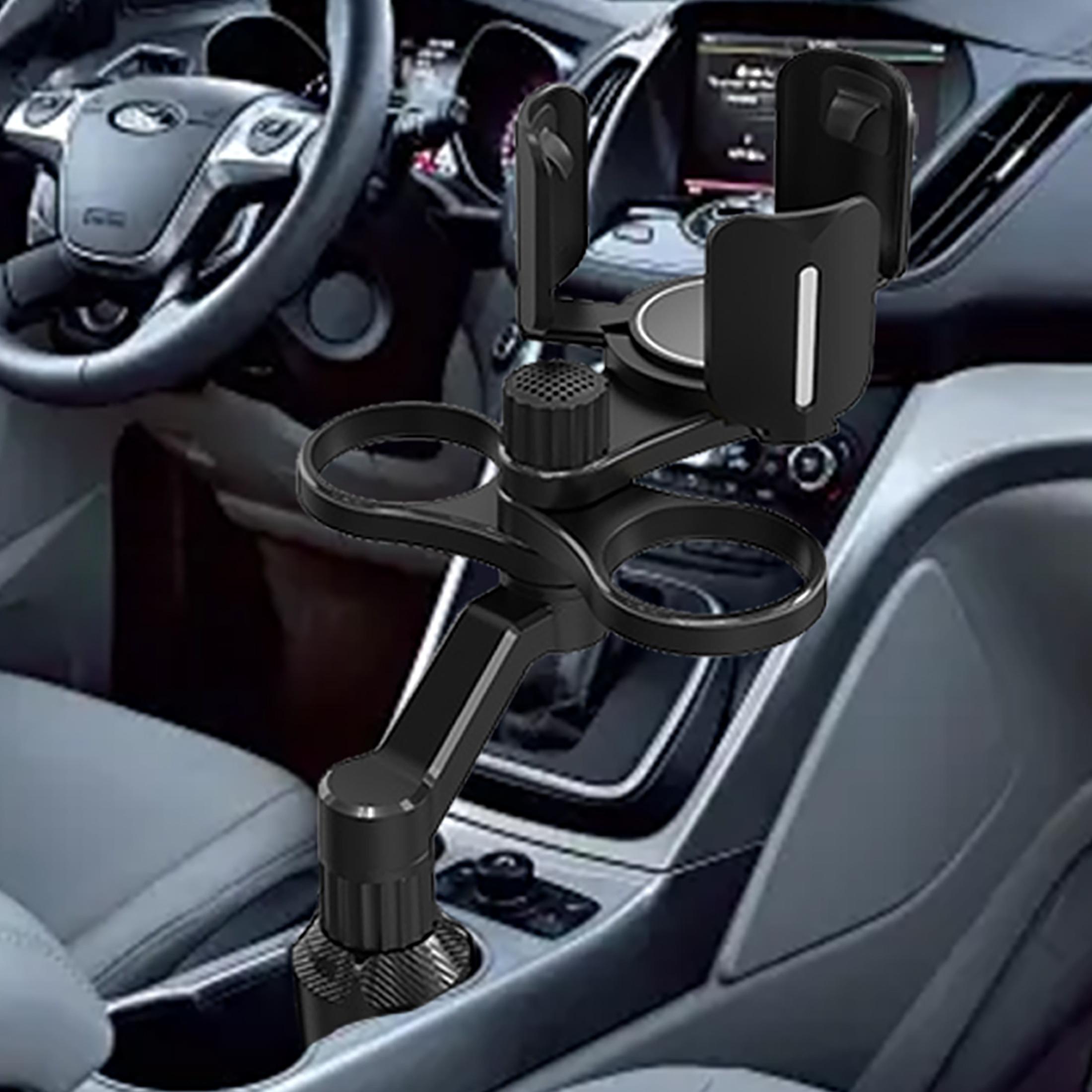 Adjustable Car Cup Holder Extender with Dual Cups, 360 Degree Rotating Design, Durable Interior Organizer for Most Cars