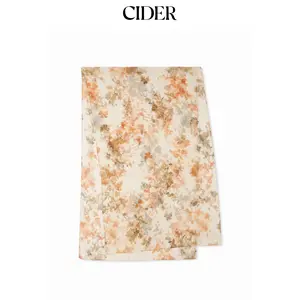 Cider FLORAL PATTERN FAUX SILK SCARF