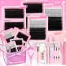 Individual False Eyelashes Kit, Eyelash Falsies, Mixed Length & Styles Natural Look Eyelash Extensions, Self Grafting Curvature Eyelashes, Eye Makeup Accessories, Cosmetic