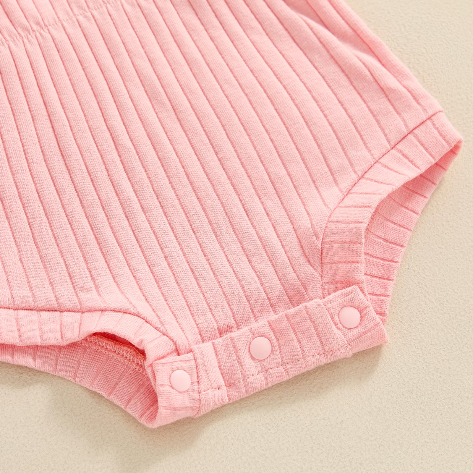 Baby Girl Summer Clothes Ribbed Short Sleeve Romper Solid Color Bodysuits Bow Headband Outfit Newborn Girl Jumpsuit Baby Girl Summer Clothes Ribbed Short Sleeve Romper Solid Color Bodysuits Bow Headband Outfit Newborn Girl Jumpsuit