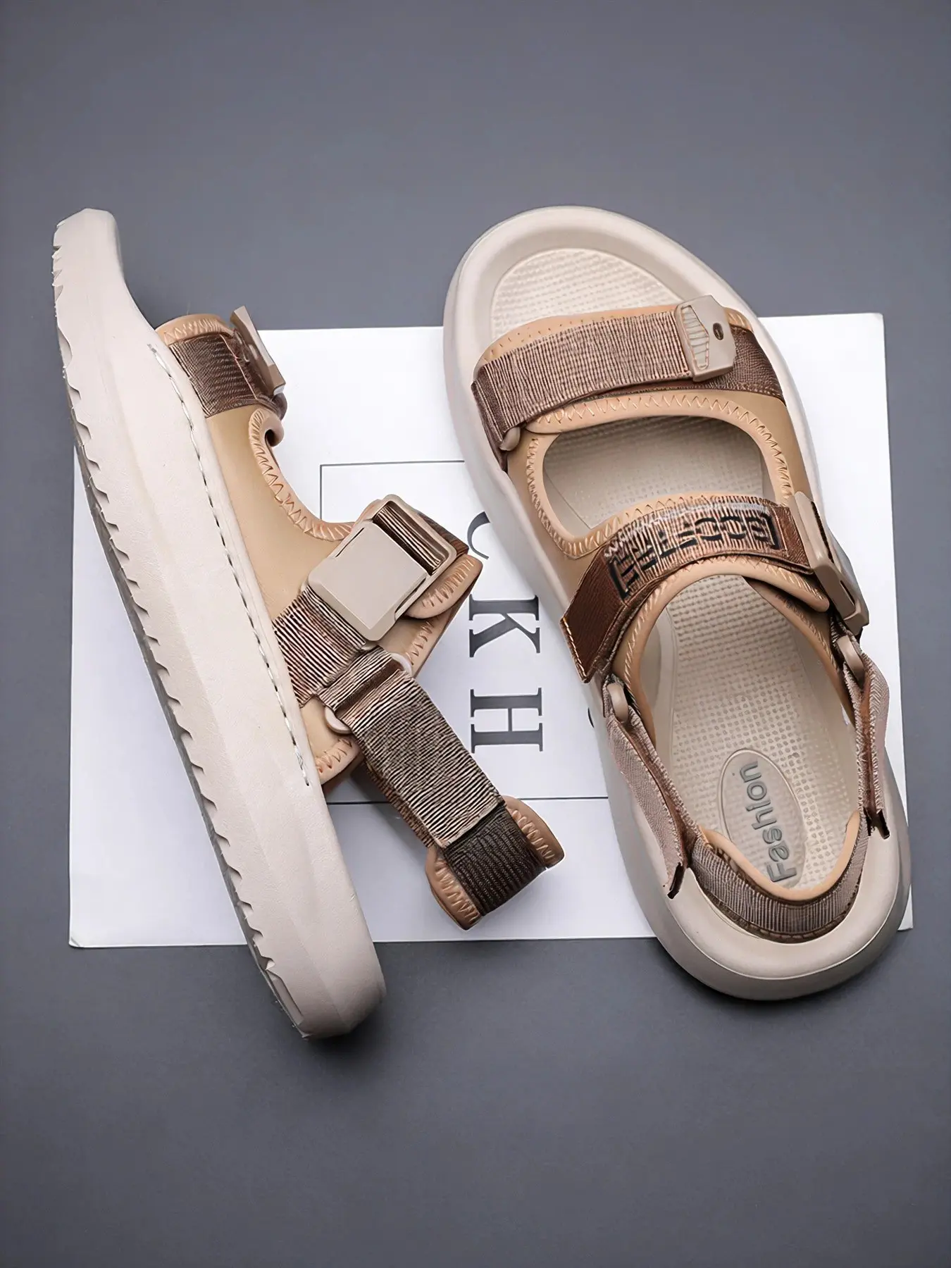 Breathable Men's Casual Eva Sandals, Wide Strap with Anti-Slip Texture, Perfect for Summer Outdoors, Poolside Relaxation, Urban Exploration, Footwear Sandal