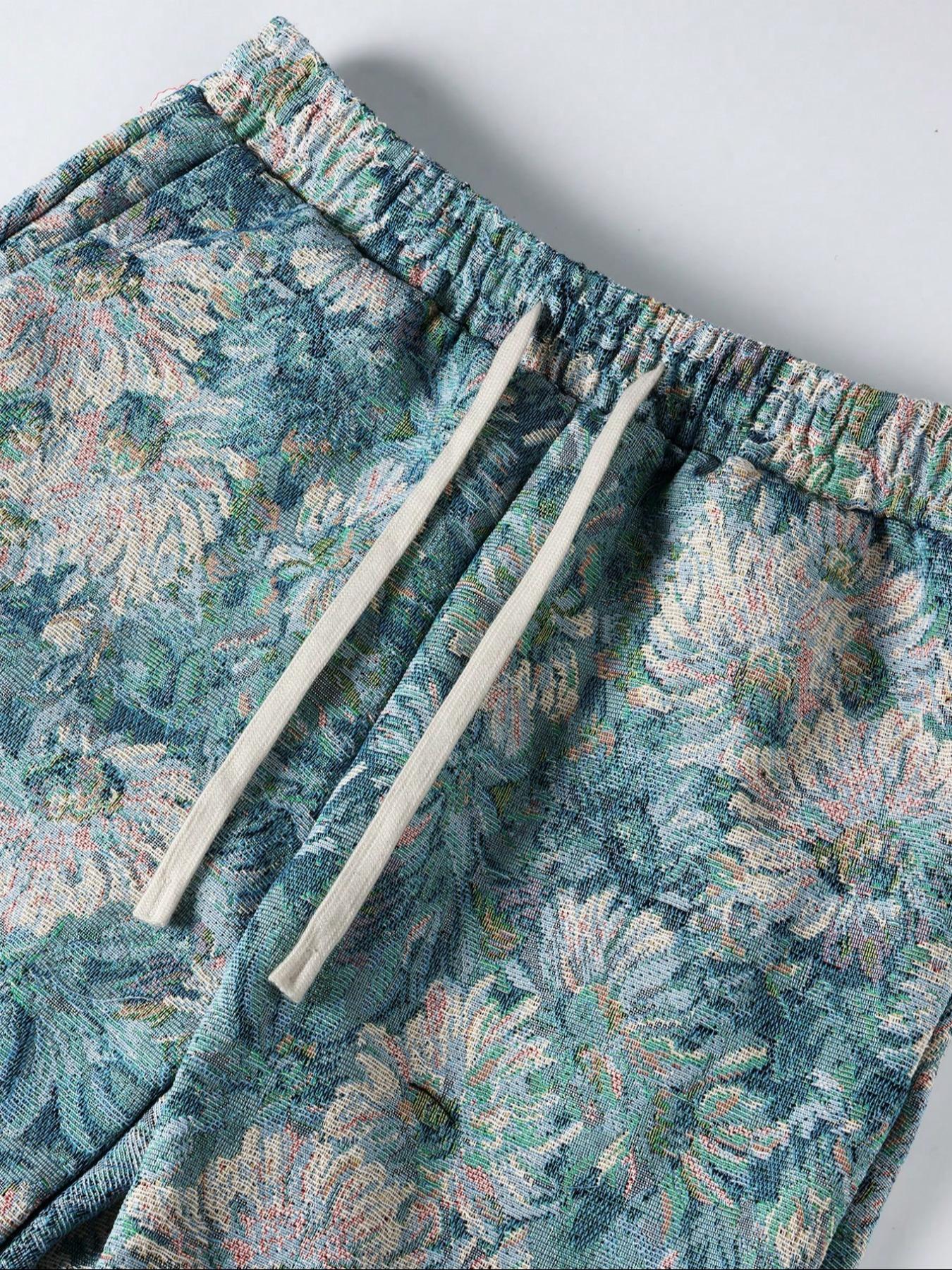 Men's Jacquard Shirt Pants Set, Spring Summer Family Gathering, Casual Daily Wear, Comfortable Fabric, Stylish Design