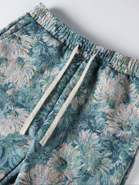 Men's Jacquard Shirt Pants Set, Spring Summer Family Gathering, Casual Daily Wear, Comfortable Fabric, Stylish Design Men's Jacquard Shirt Pants Set, Spring Summer Family Gathering, Casual Daily Wear, Comfortable Fabric, Stylish Design