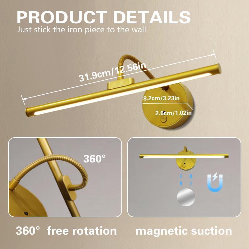 USB Rechargeable Wall-Mounted Dimmable Picture Light - with Remote Control & Adjustable Lighting Modes - Decorative Wall Light - Modern Mood Lighting - Novelty Lighting for Wall Paintings, Portraits & Gallery Art #TOP PICKS