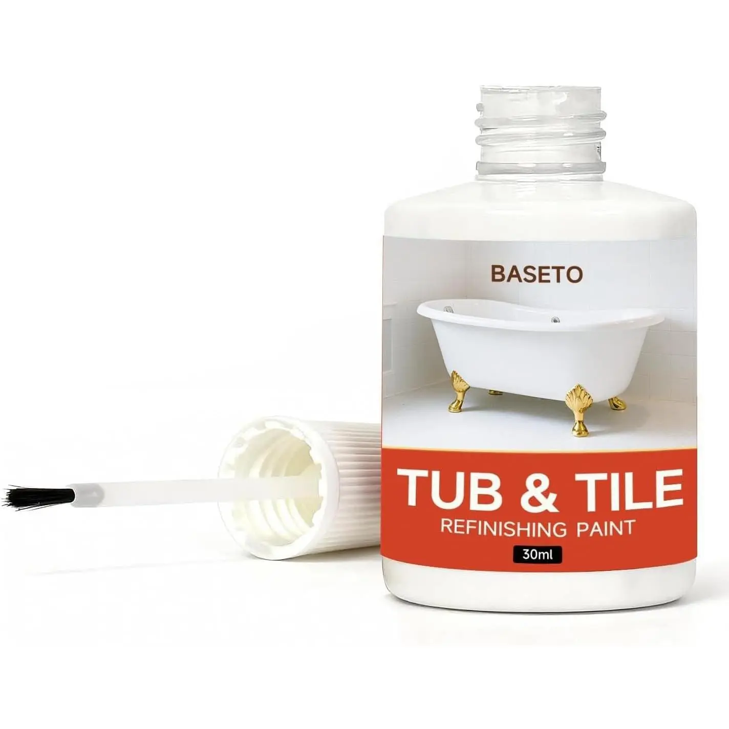 Tub and Tile Paint,High-Gloss White Tub Paint for Bathtub, Quick-Dry Porcelain paint for Scratches & Chips on Porcelain, Acrylic, Enamel, Bathtubs, Cast Iron, Tiles, Sinks and Toilets(1.5Oz,White)