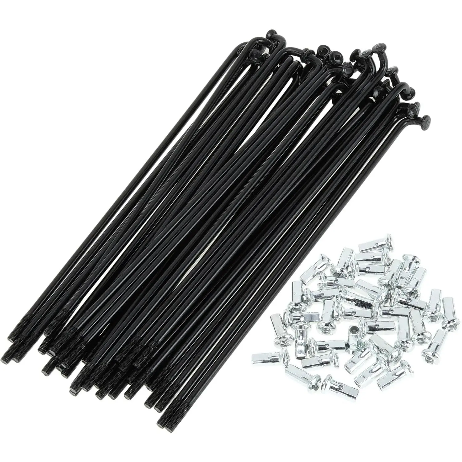 1 Set Universal 12G 127mm Black Carbon Steel Bike Wheel Spokes with Nipple