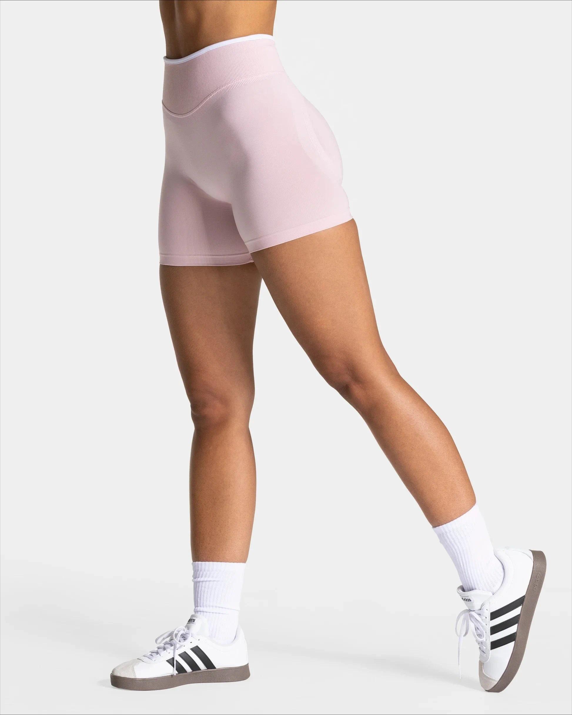 Women Seamless Gym Solid Sports Shorts White Waist Tight High Waist Hip Lifting Yoga Pants Running Sports Shorts