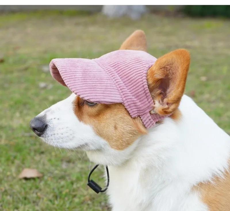 Pet Dog Cap with Ear Holes Adjustable String Dogs Cats Outdoor Peaked Cap Cat Summer Sport Hat For Puppy Small Medium Large Dogs