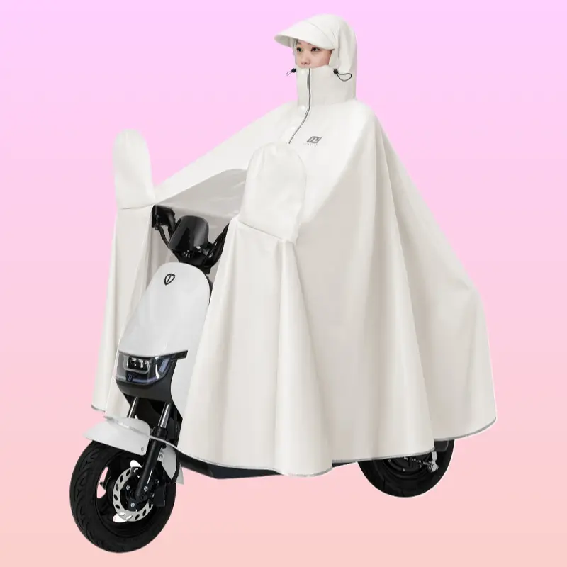 Thickened Long Full Body Integrated Rain Poncho Heavy Rainproof For Two People Riding Motorcycle E-Bike