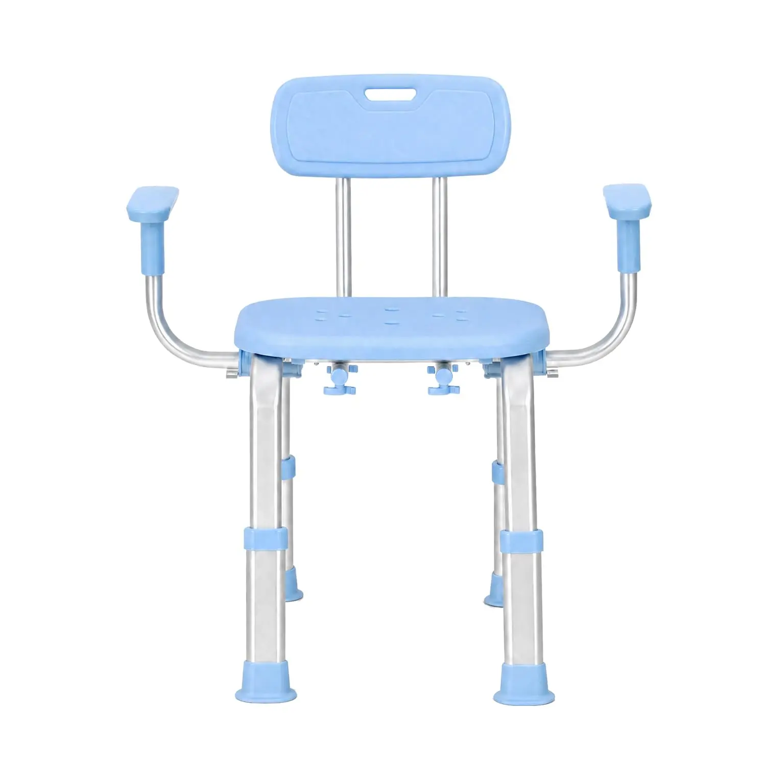 Shower Chair for Elderly with Backrest & Arms – Adjustable Bath Bench for Seniors, Heavy Duty Shower Stool Non-Slip, Portable Bathroom Seat for Safety, Disability & Post-Surgery Recovery